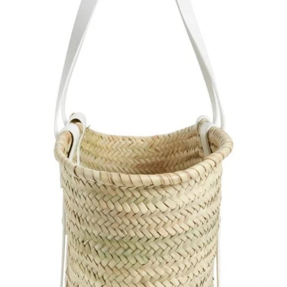 NWT FRAME Straw Tote- natural and OFF white SOLD OUT EVERYWHERE - Picture 5 of 7